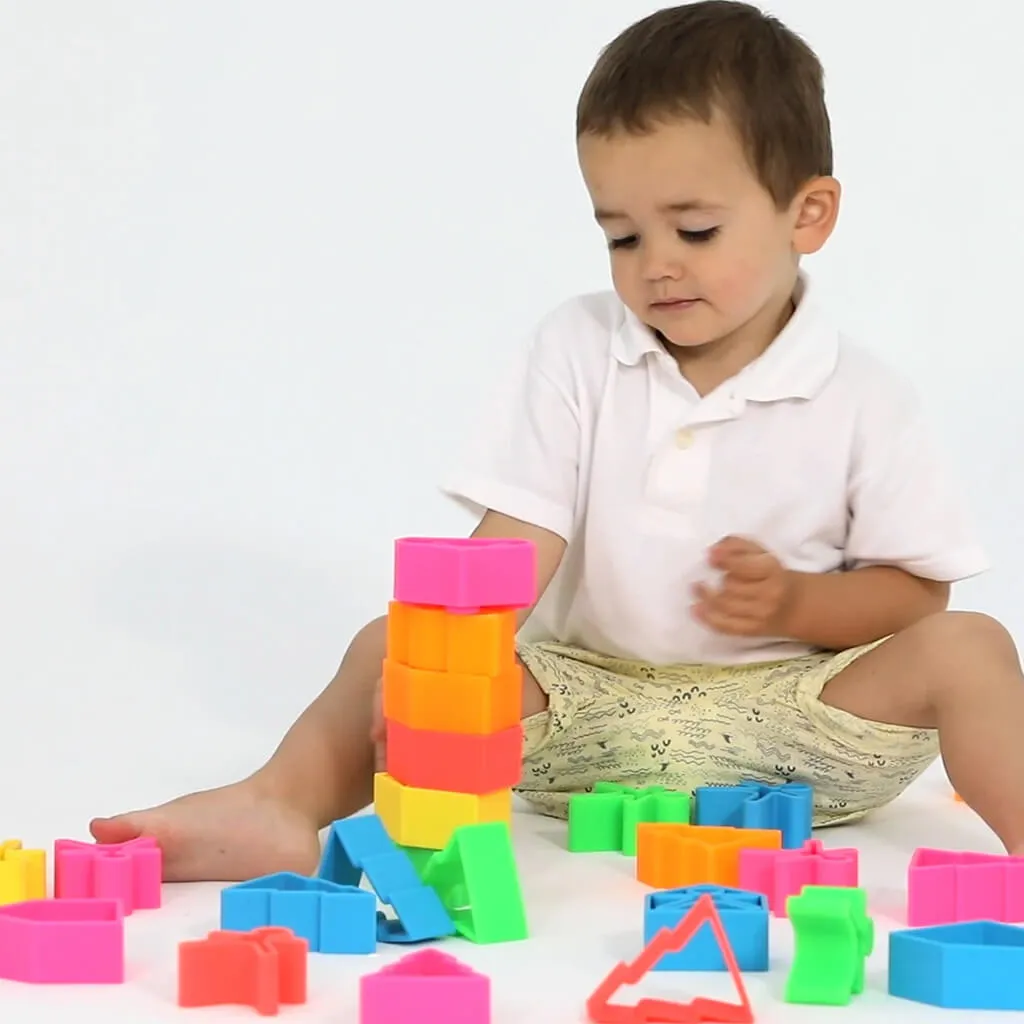 Silicone Kids Houses & Trees 6 Pack Neon