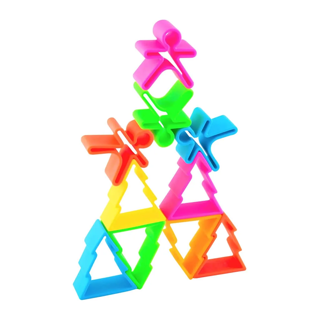 Silicone Kids Houses & Trees 6 Pack Neon