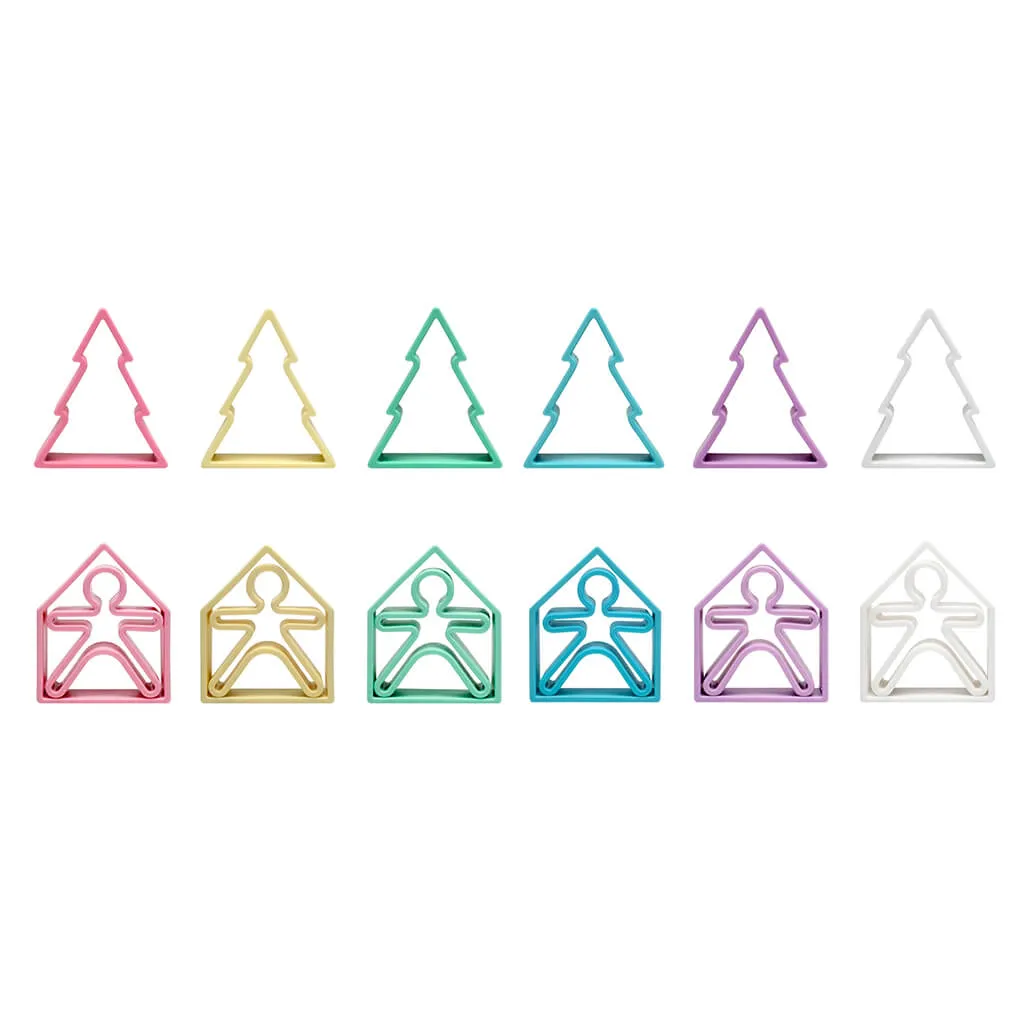 Silicone Kids Houses & Trees 6 Pack Pastel