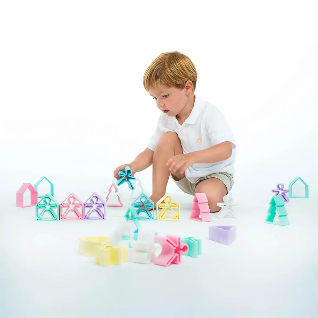 Silicone Kids Houses & Trees 6 Pack Pastel