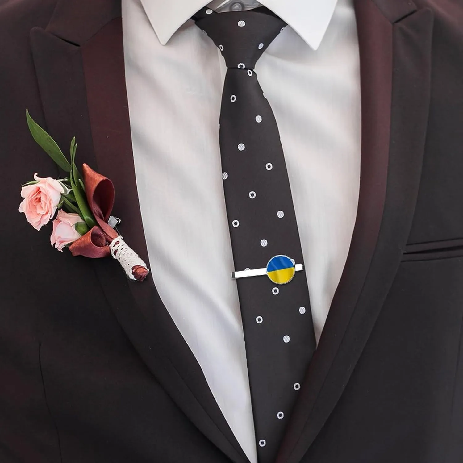 Silver Necktie Clip Set 2 Piece for Dad/Husband/Brother