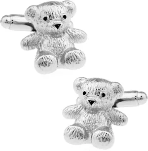 Silver Teddy Bear Cufflinks