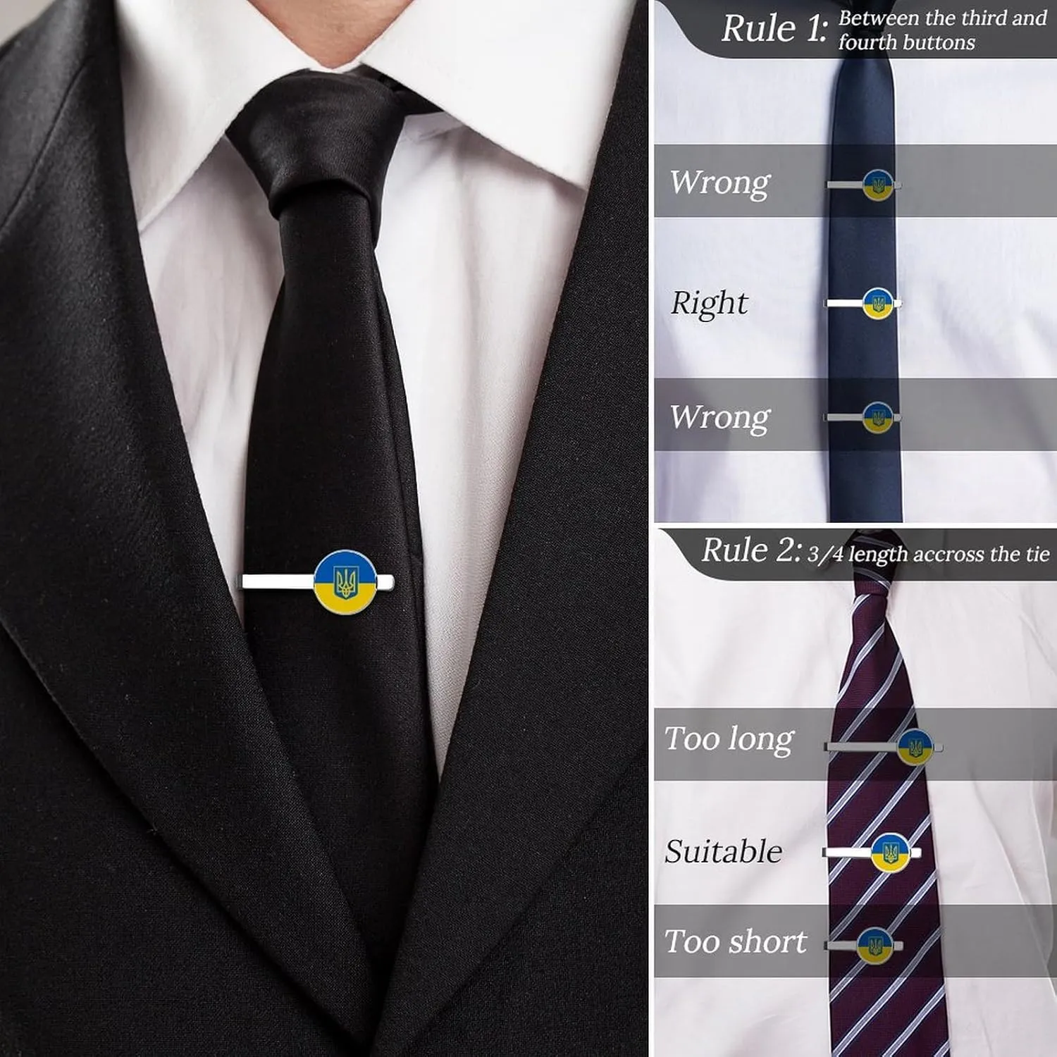 Silver Tie Bars Pair, Wedding Anniversary for Men