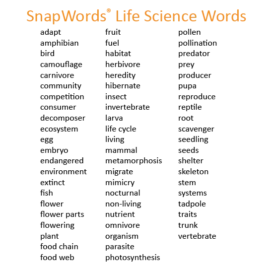 SnapWords® Science Vocabulary Kit