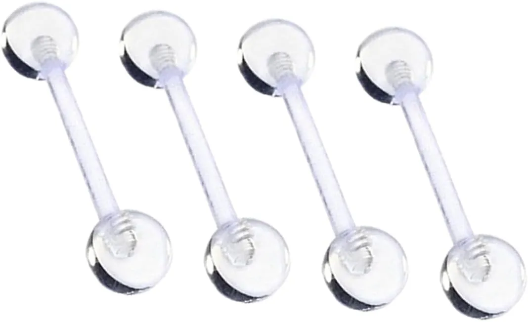 Soft Rod Tongue Ring 12pcs Set Piercing Jewelry Tongue Ring Studs Body Piercing Accessory