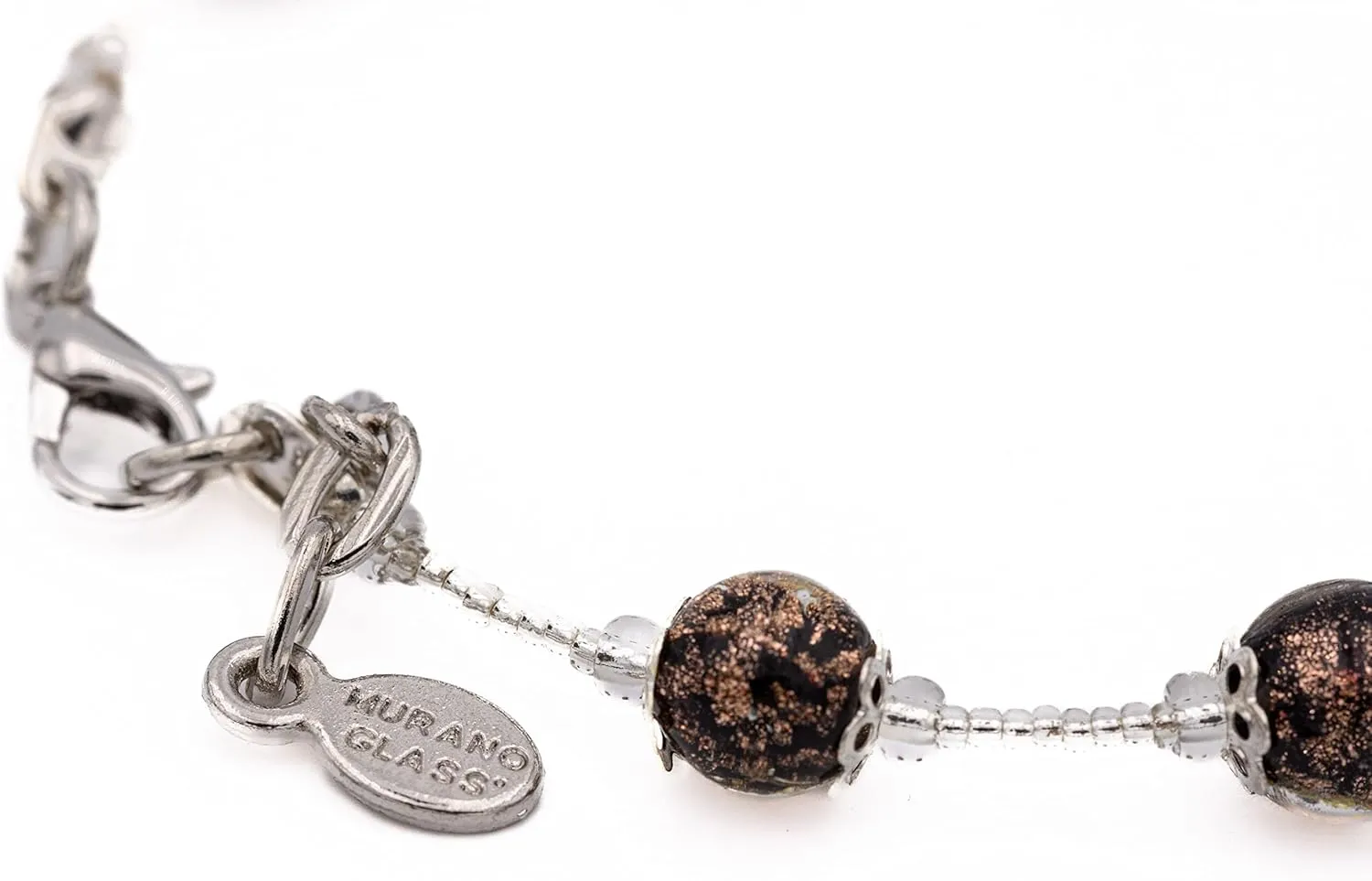 Sospiri Venezia Bracelet Woman 7 Glass Beads Diameter 0,3" Bracelet Original Murano Glass Jewel Gift Idea Made In Italy Certified