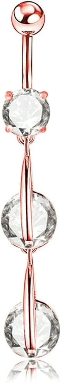 Stainless Steel Navel Rings for Women, CZ Navel Rings for Women Cheap Gold Navel Rings