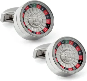 Stainless Steel Spinning Roulette Wheel Cufflinks