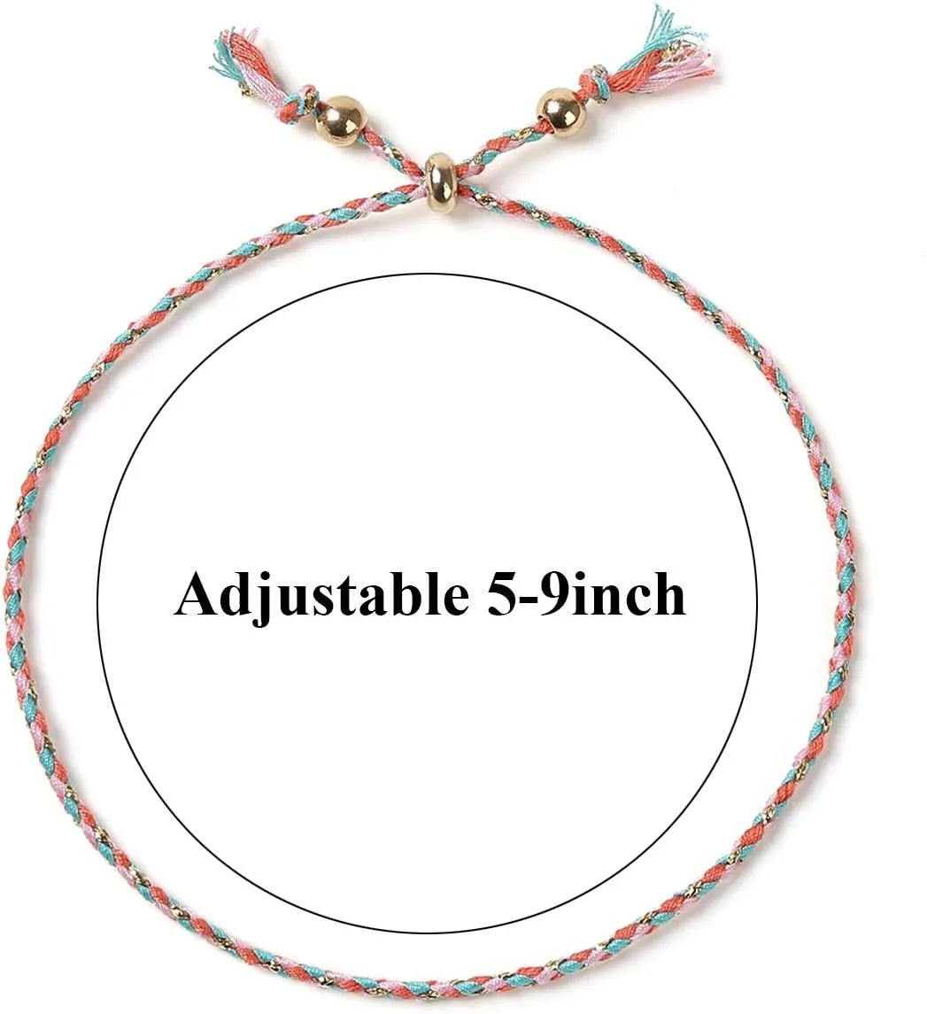 Starain Surf String Wave Bracelets for Women Boho Handmade Waterproof Adjustable Braided Beach Surfer Bracelets Set