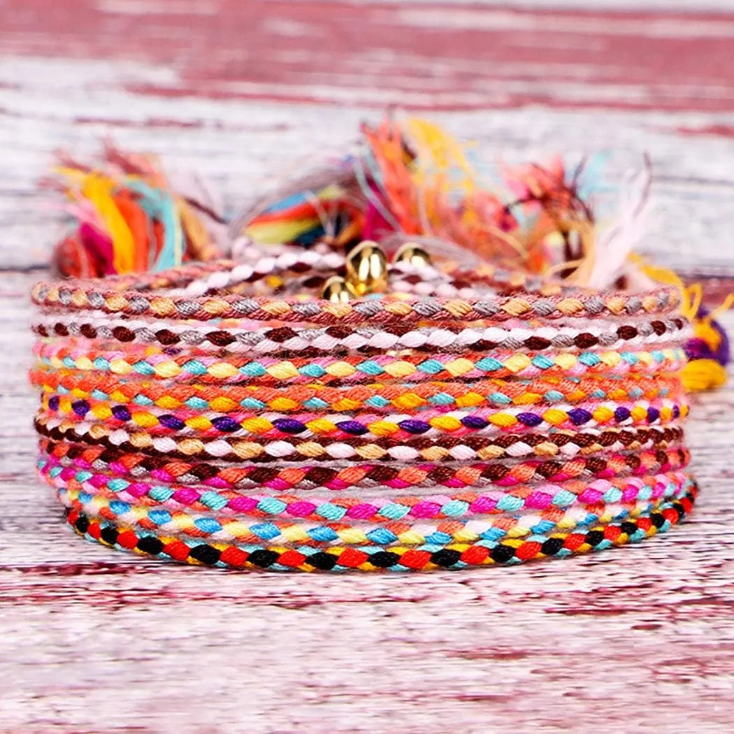 Starain Surf String Wave Bracelets for Women Boho Handmade Waterproof Adjustable Braided Beach Surfer Bracelets Set