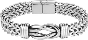 STARCHENIE Infinity Knot Bracelet for Men 316L Stainless Steel Double Layered Braided Franco Chain Bracelet