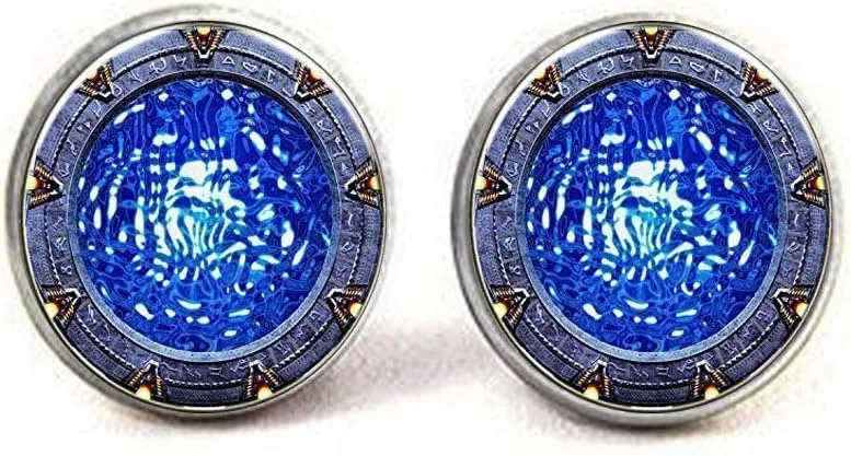 Stargate Atlantis Cufflinks,Stargate Portal SG1 Cufflinks,Stargate Cufflinks,Birthday Gift