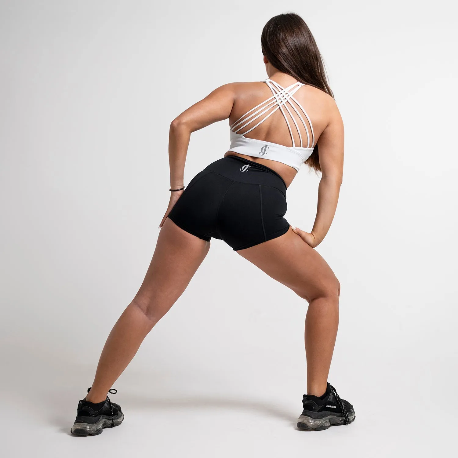 Stealth black gym Shorts 4"