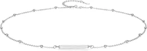 Sterling Silver Pearl Necklace Single Baroque Pearl Pendant Bead Chain for Women 18K Gold Plated Handmade Jewelry