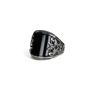 Sterling Silver Victorian Style Mens Vintage Onyx Ring, Handmade Silver Ring, Men Silver Ring, Ring for Men, Gemstone Rings, Men's Black Onyx Ring, Silver Rings for Men, Gift for Him