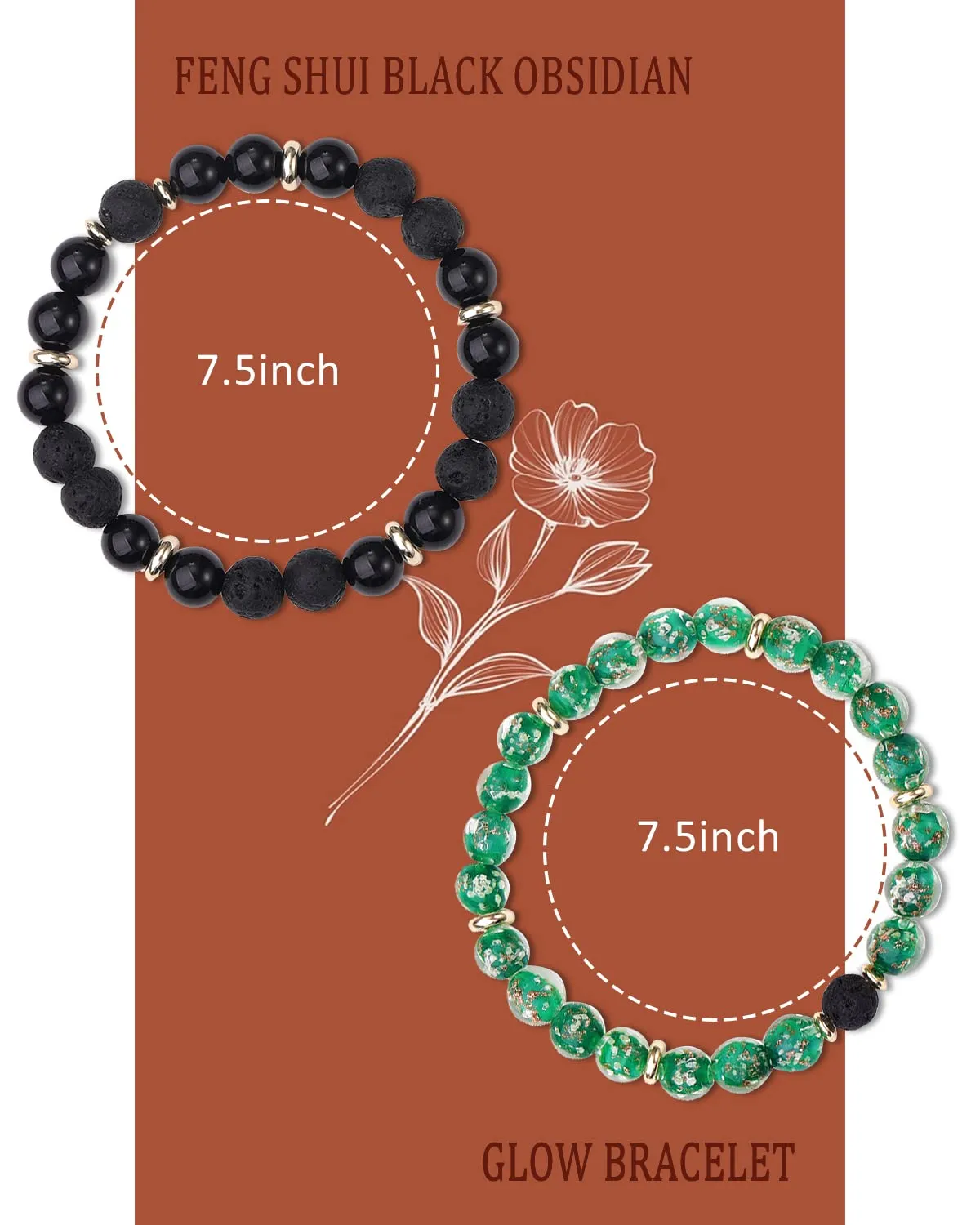 Stress Relief Spiritual Anxiety Meditation Relaxation Mindfulness Chakra Healing Crystals Essential Oil Glow Bracelets Gifts for Teen Girls Women (8mm, Fruit green lava bracelet)