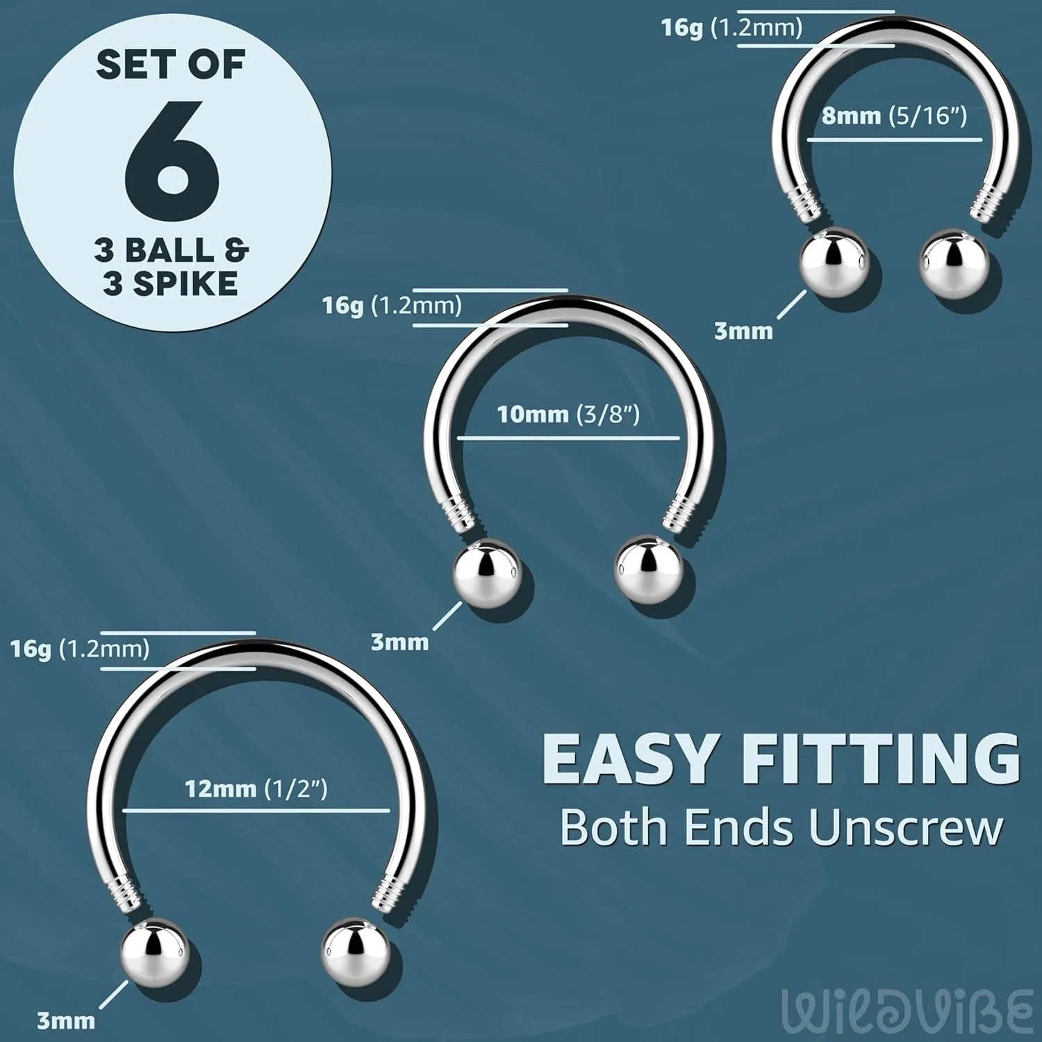 Surgical Steel Septum Rings 14g 16g - Lip Ring Smiley Piercing Hoop For Cartilage Earrings Daith Helix Conch - Eyebrow Nipple Circular Horseshoe 14 Gauge Septum Ring Piercing - Nose Septum Jewelry Pack