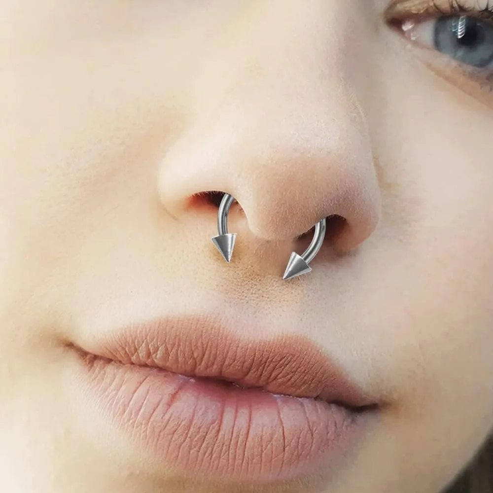 Surgical Steel Septum Rings 14g 16g - Lip Ring Smiley Piercing Hoop For Cartilage Earrings Daith Helix Conch - Eyebrow Nipple Circular Horseshoe 14 Gauge Septum Ring Piercing - Nose Septum Jewelry Pack