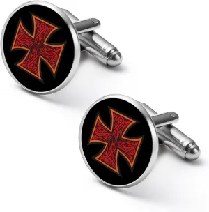 Tattoo Style Iron Cross Mens Classic Cufflinks Wedding Business Shirt Cuff Links Shirts Accessories Gifts