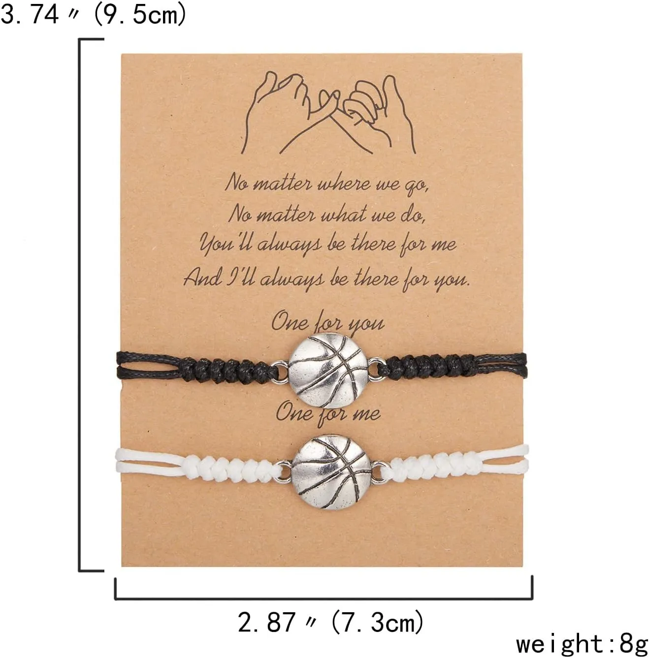 tenghong2021 2Pcs Basketball Baseball Soccer Volleyball Tennis Football Rugby Braided Sports Bracelets with Card for Women Handmade Adjustable Ball Charm Bracelets for Men Couple Gifts Jewelry