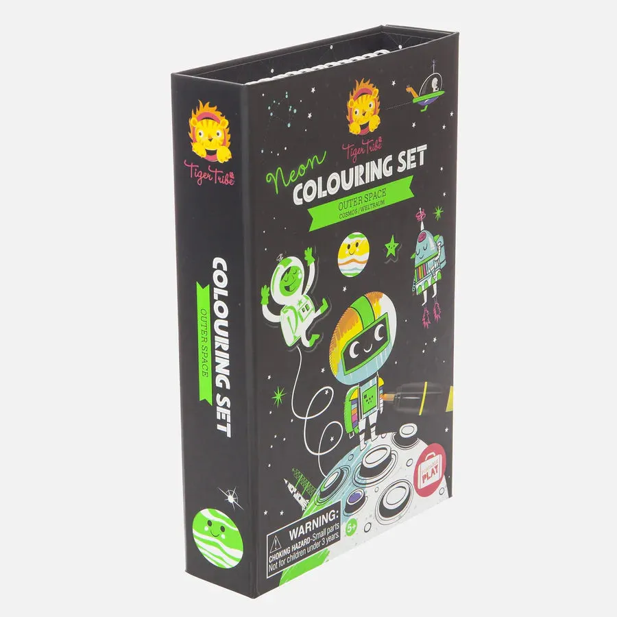 Tiger Tribe Neon Colouring Set - Outer Space
