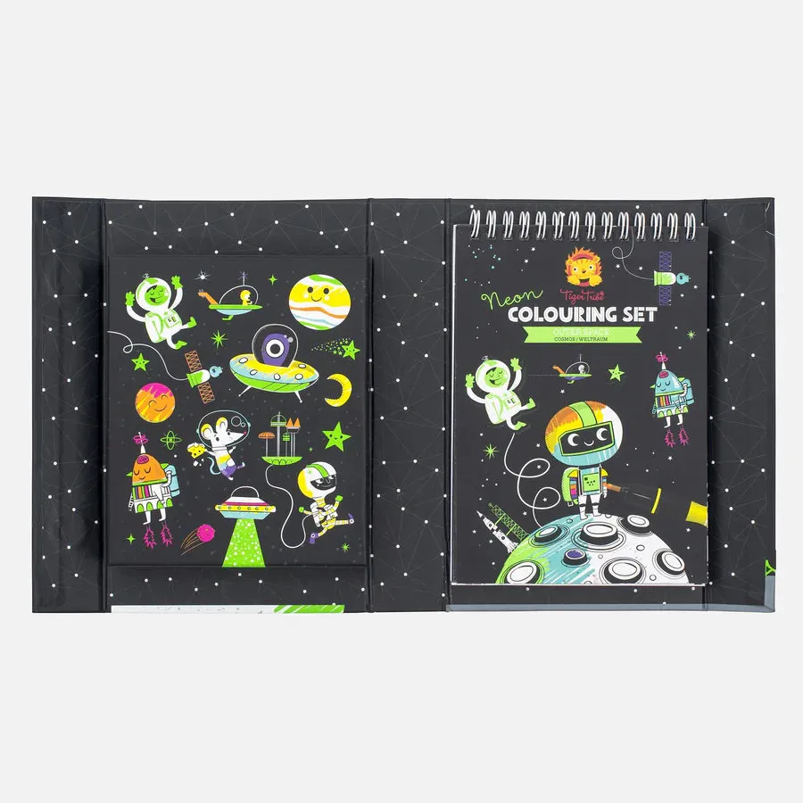 Tiger Tribe Neon Colouring Set - Outer Space