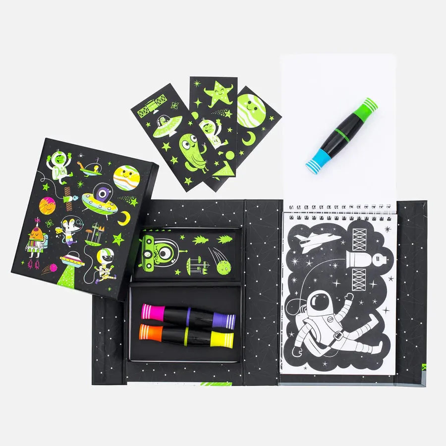 Tiger Tribe Neon Colouring Set - Outer Space