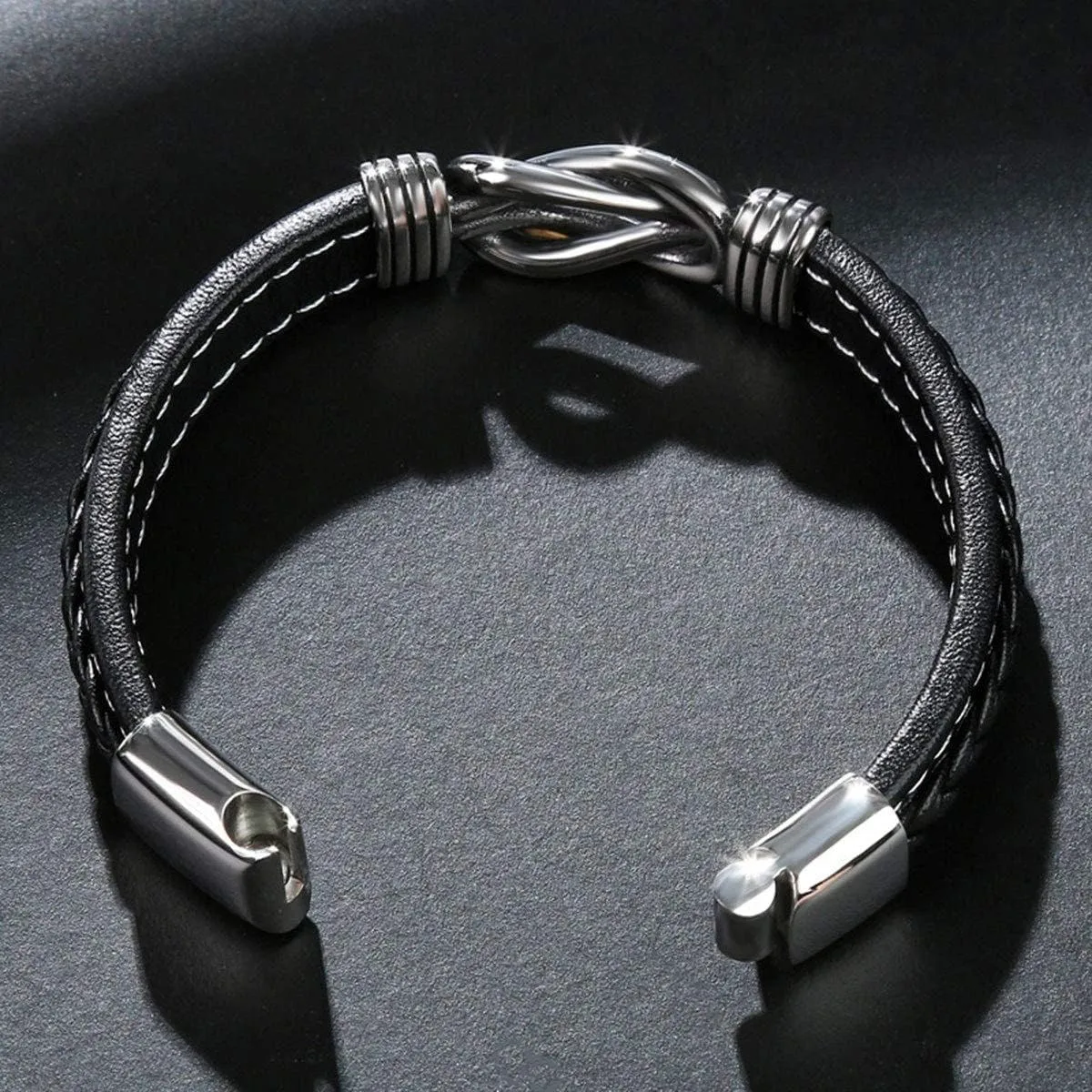 To My Man, Infinity Leather Bracelet Husband Gifts from WifeI Love You Forever and Always Bracelets Boyfriend Anniversary Birthday Christmas Fathers Gifts for Men Son Grandson