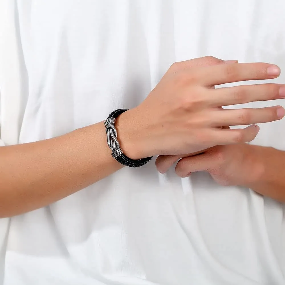 To My Man, Infinity Leather Bracelet Husband Gifts from WifeI Love You Forever and Always Bracelets Boyfriend Anniversary Birthday Christmas Fathers Gifts for Men Son Grandson