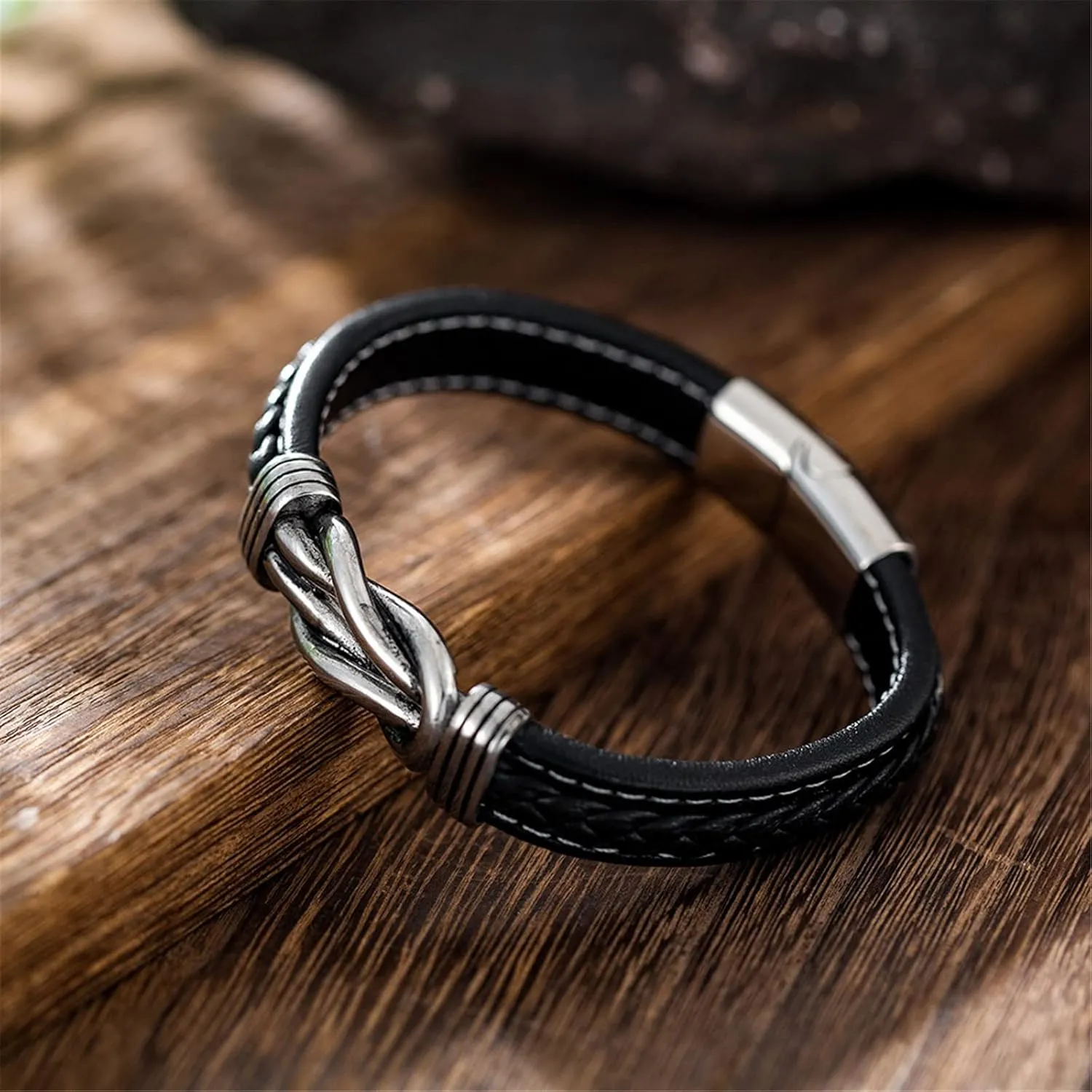 To My Man, Infinity Leather Bracelet Husband Gifts from WifeI Love You Forever and Always Bracelets Boyfriend Anniversary Birthday Christmas Fathers Gifts for Men Son Grandson