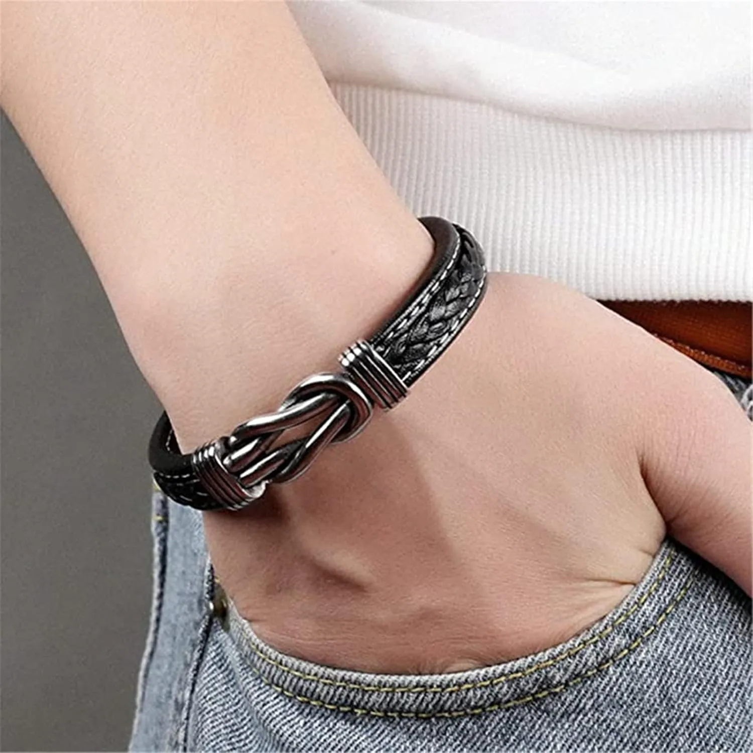 To My Man, Infinity Leather Bracelet Husband Gifts from WifeI Love You Forever and Always Bracelets Boyfriend Anniversary Birthday Christmas Fathers Gifts for Men Son Grandson