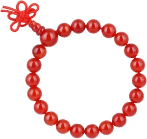 TUMBEELLUWA 8mm Stone Beads Bracelets Prayer Bead Elastic Tibetan Bracelets Bangle Handmade Jewelry for Women Men