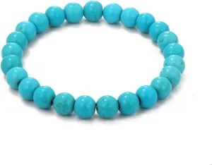 Turquoise Bracelet for Women,Healing Crystal Stone Stretch Bead Bracelets Turquoise Jewelry