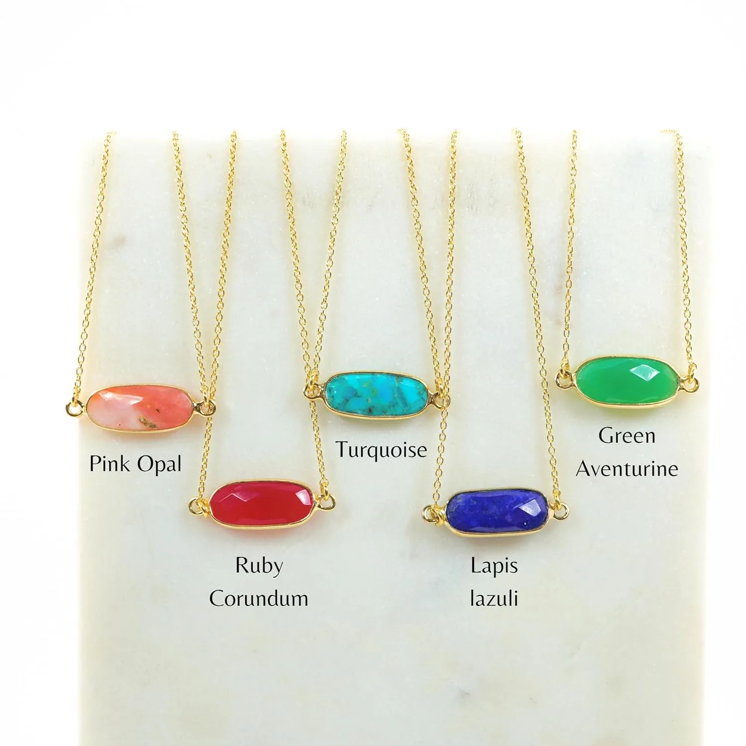 Turquoise Necklace for Women, Premium Gold Oval Necklaces for Women - Tarnish Free 18K Gold Plated Certified S925 Classic Statement Necklace Gold Jewelry for Women - Mothers Day Gifts for Mom Wife