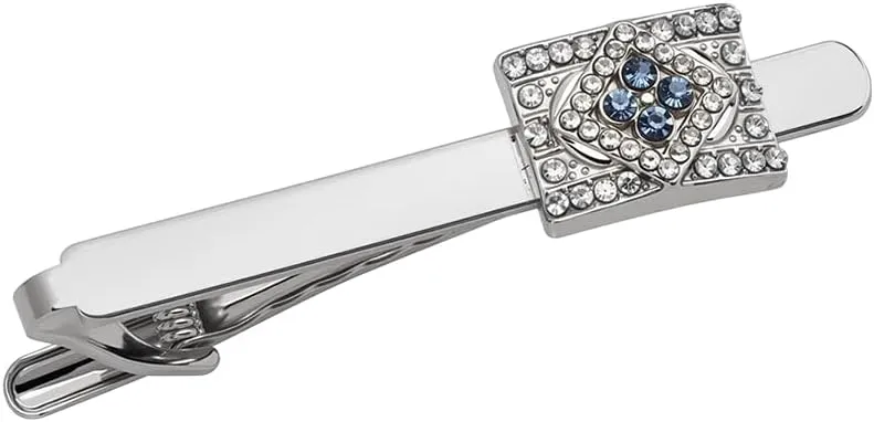 Tuxedo Studs Rhinestone Tie Clip for Men French Cuff Links Tie Bar Clip Suit Shirt Accessories for Men Wedding Business Crystal Cufflinks Necktie Clips