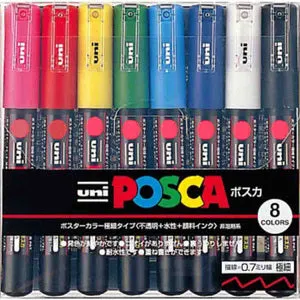 Uni Posca PC-1M Bullet Pack of 8 Color