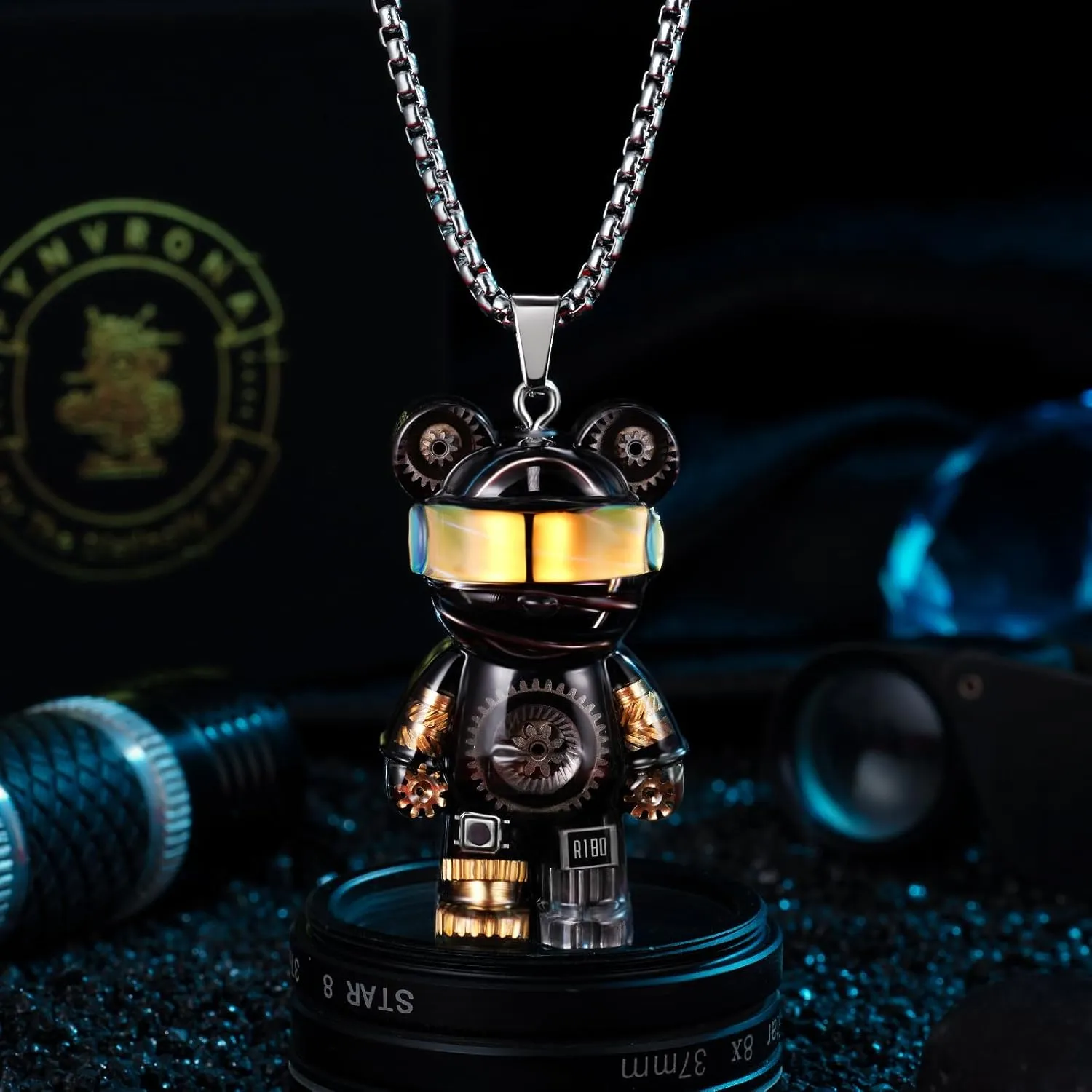 Unique Bear Necklace - Handcrafted Original Design Pendant - Perfect Steampunk Jewelry Gift for Men & Women in Elegant Box