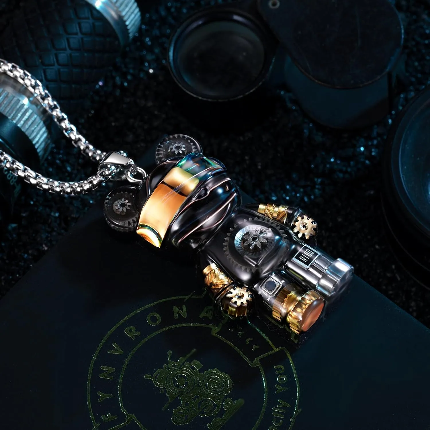 Unique Bear Necklace - Handcrafted Original Design Pendant - Perfect Steampunk Jewelry Gift for Men & Women in Elegant Box