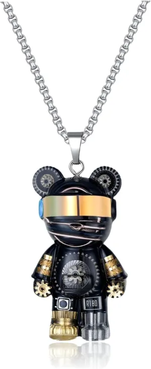 Unique Bear Necklace - Handcrafted Original Design Pendant - Perfect Steampunk Jewelry Gift for Men & Women in Elegant Box