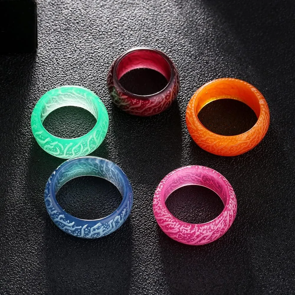 Venus Orb Ring For Women, Glow Acrylic Cool Resin Finger Luminous Rings For Men Aesthetic Trendy Dainty Plastic Jewelry