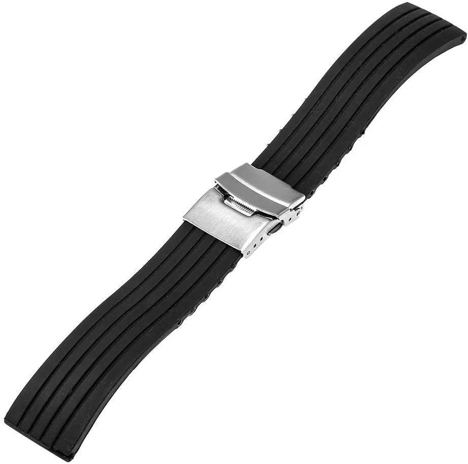 watch strap 17mm 18mm 19mm 20mm 21mm 22mm 23mm 24mm universal silicone rubber watchband stainless steel buckle watch band resin strap