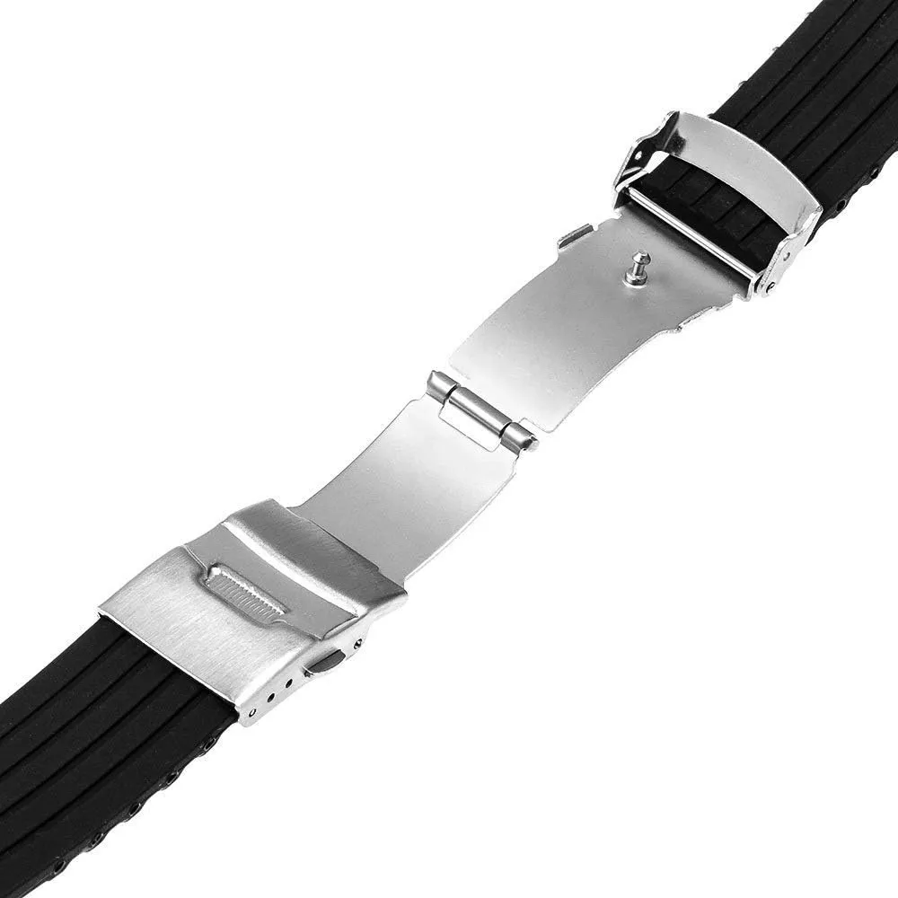 watch strap 17mm 18mm 19mm 20mm 21mm 22mm 23mm 24mm universal silicone rubber watchband stainless steel buckle watch band resin strap