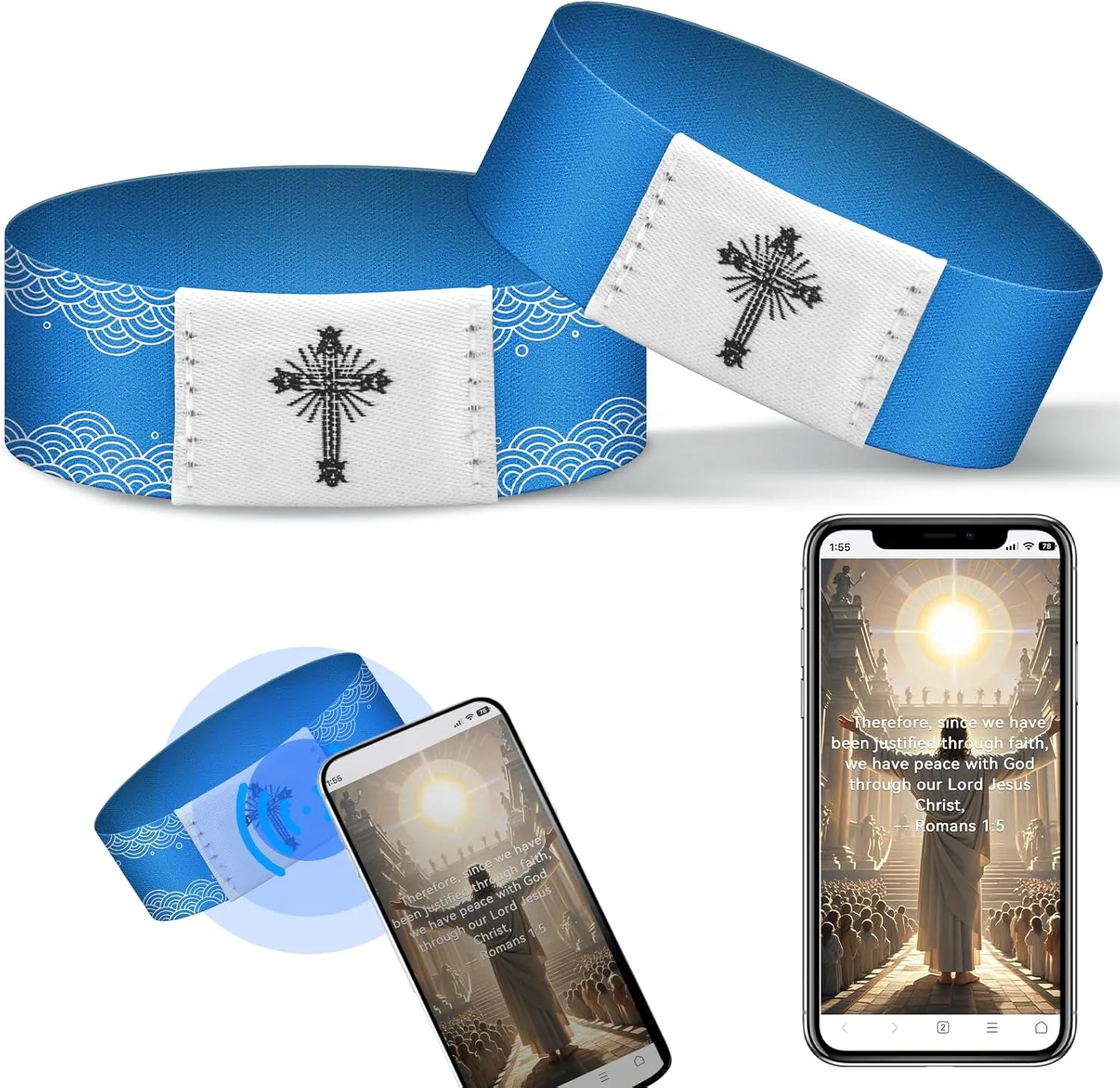 Wearable Bible Bracelet, Daily Bible Verse Wristbands, Elastic Inspirational Verse Bracelets, Religious Gifts for Women, Men & Teens