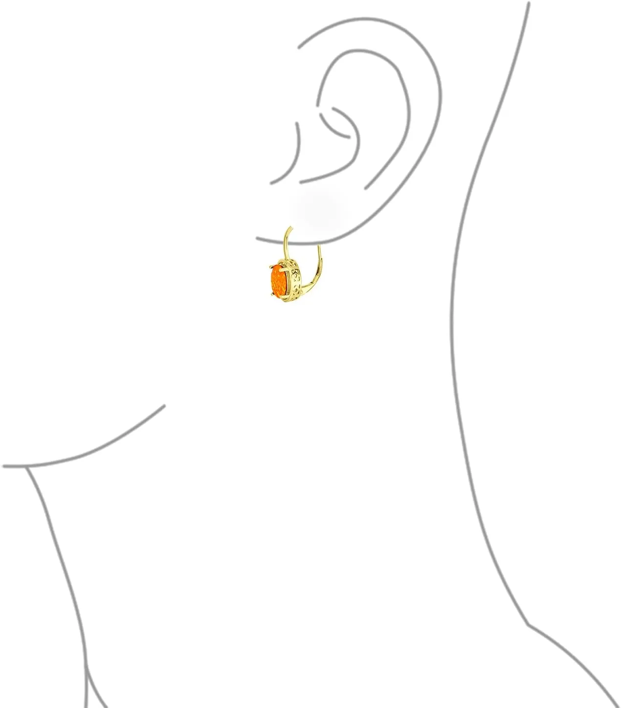Western Style Onyx Turquoise Jade Milgrain Cable Edge Oval 5CT Gemstone Drop Earrings For Women Hinge Lever Back 14K Yellow Gold Plated .925 Sterling Silver