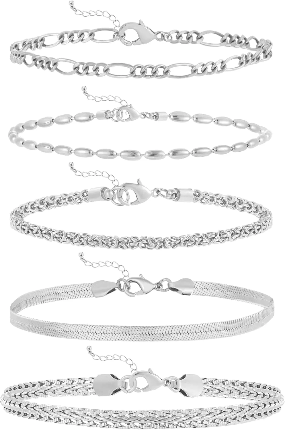 wgoud Gold Bracelets for Women Trendy, 14K Real Gold Plated Link Chain Bracelets for Women Waterproof, Adjustable Gold Stack Bracelet Set Jewelry Gifts for Women.