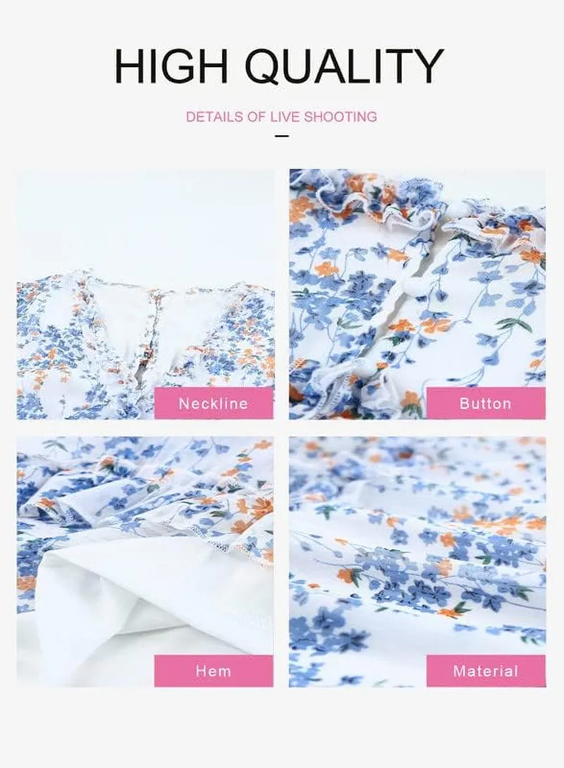 Womens 2025 Spring Summer Deep V Neck Long Sleeve Backless Ruffle Floral Flowy Mini Dress