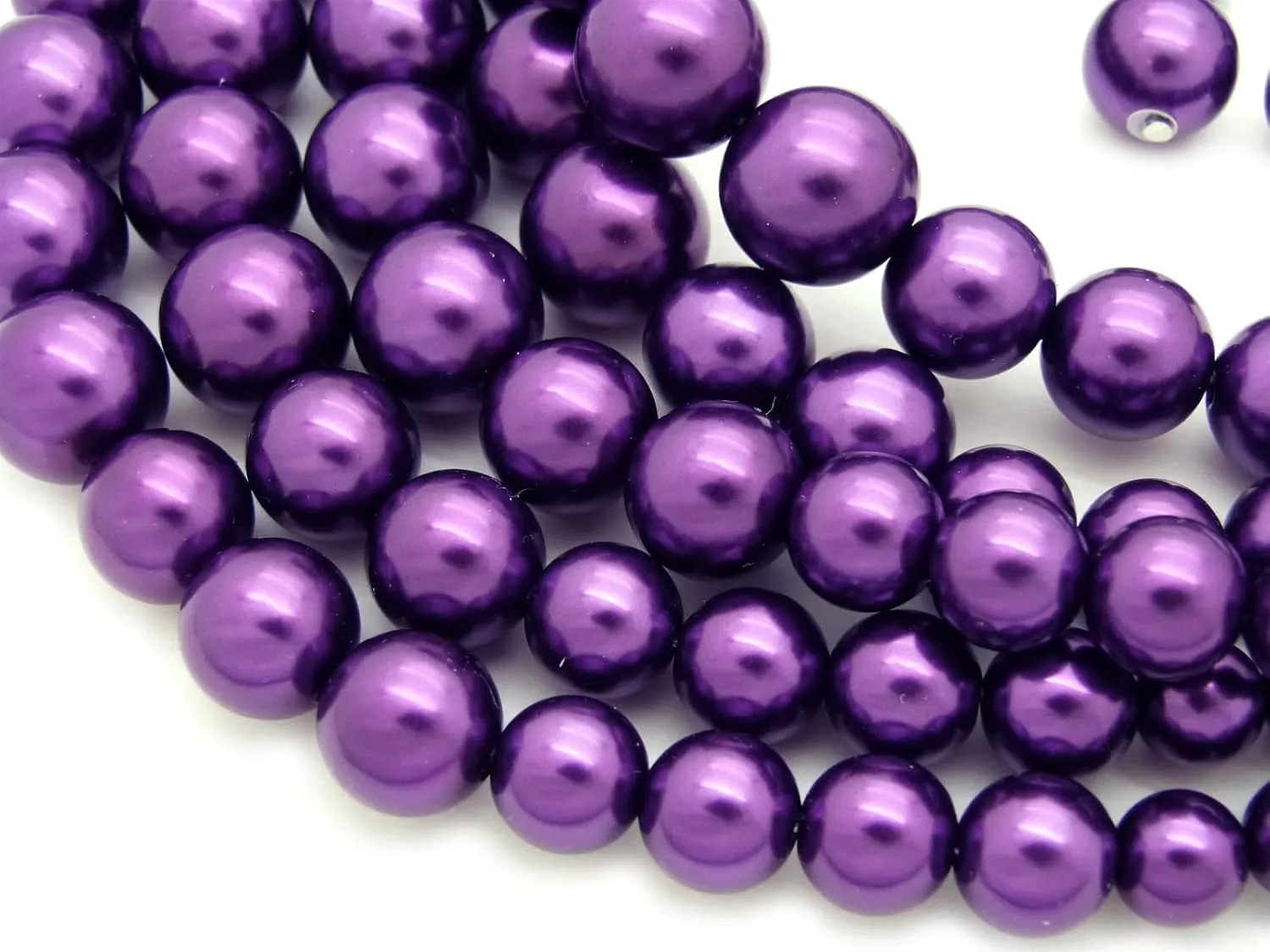 Women's Faux Pearl Five Multi-Strand Statement Necklace and Earrings Set