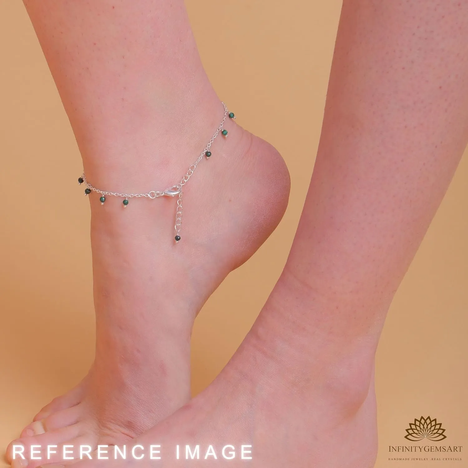 Yanara Rainbow Moonstone Anklets For Women Ankle Bracelets for Her June Birthstone Silver Plated Jewelry in 8.5 1.5 inch Crystals and Healing Stones Gemstones Mother's Day Gifts