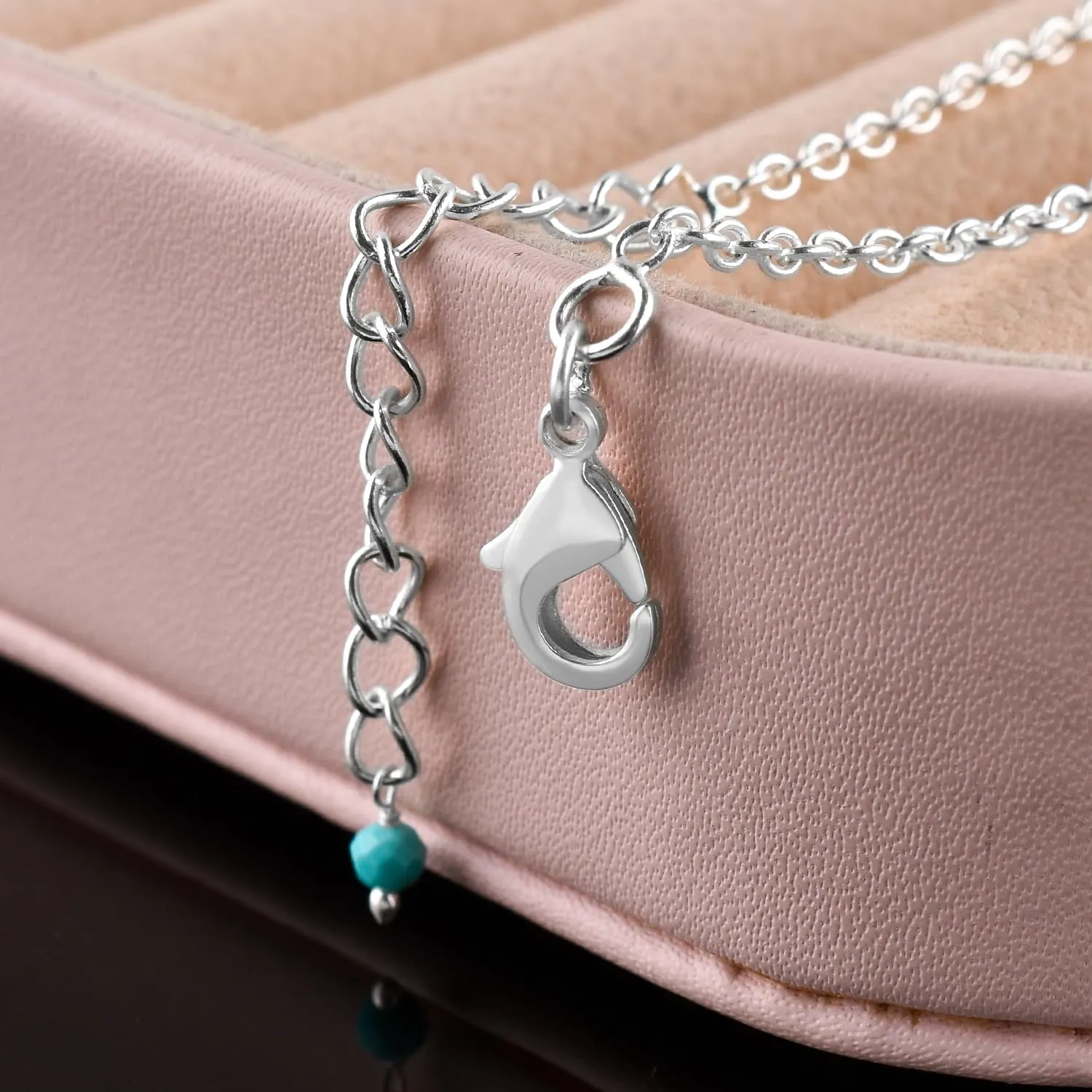 YANARA Turquoise Ankle Bracelet for Women Jewelry, Natural Birthstone, Gemstone Beads, Handmade Dainty Anklet 9" 1.25" inch, 3mm Rounds, Chakra Energy Crystals, Silver Plated Chain