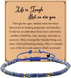 YUZHEJIE Friendship Bracelets Blue Bracelets for Women Blue Beads Friendship Bracelets Inspirational Bracelet Birthday Christmas Valentine Gifts for Women Best Friends Sister Mom Daughter